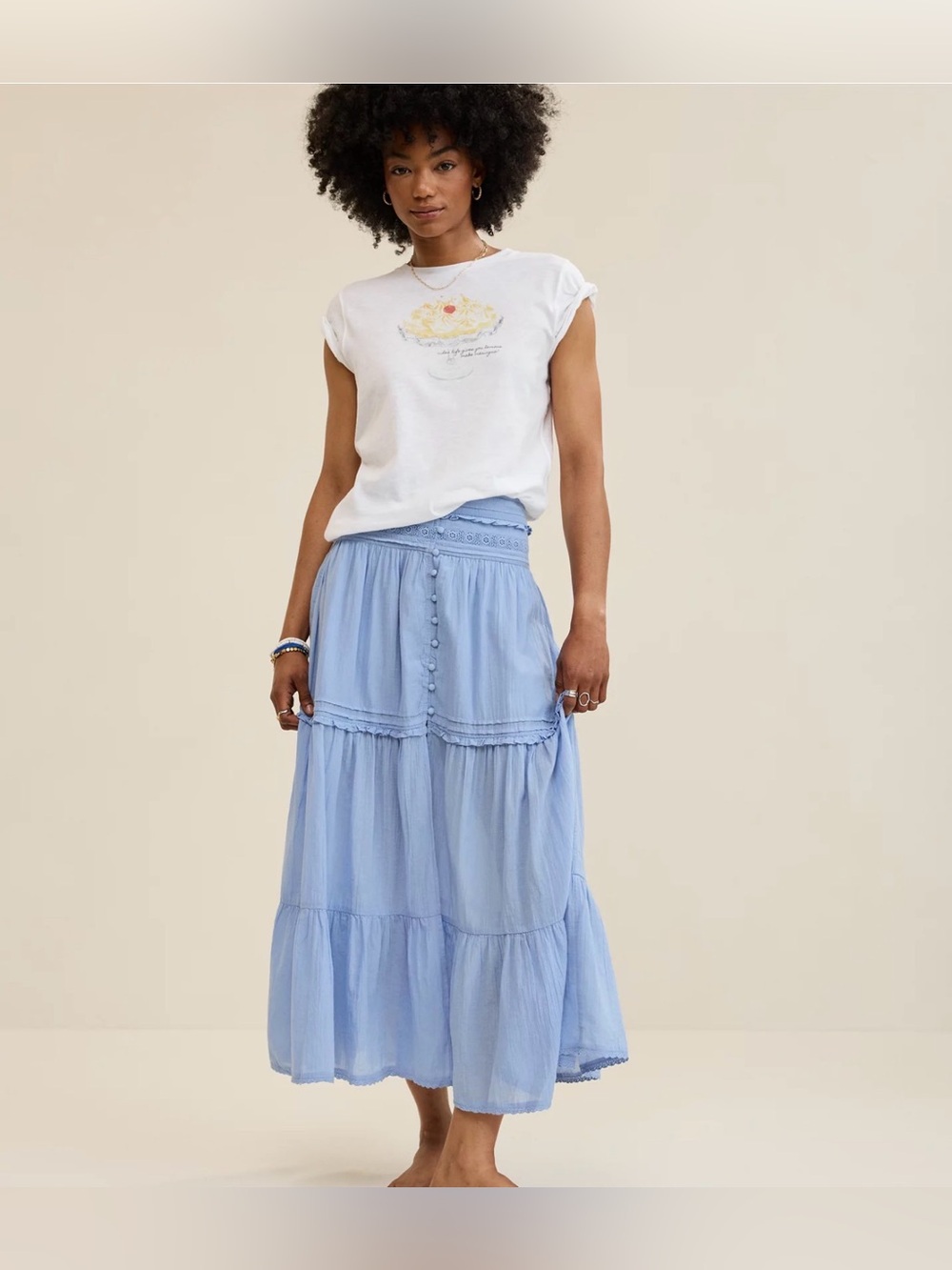 Aerie Boho Button Maxi Skirt